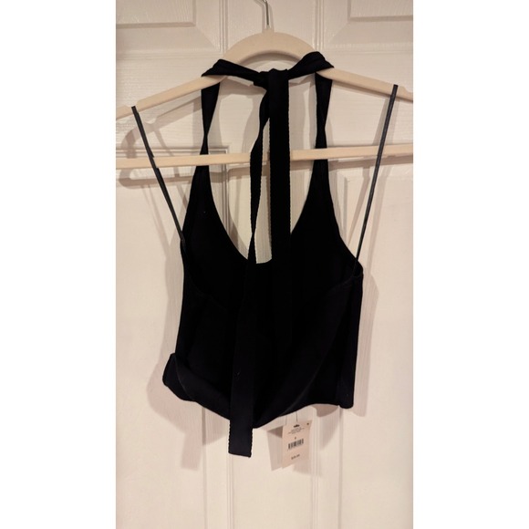 Cotton On‎ Black Ribbed Fitted Halter Crop Top Size S - Picture 7 of 7